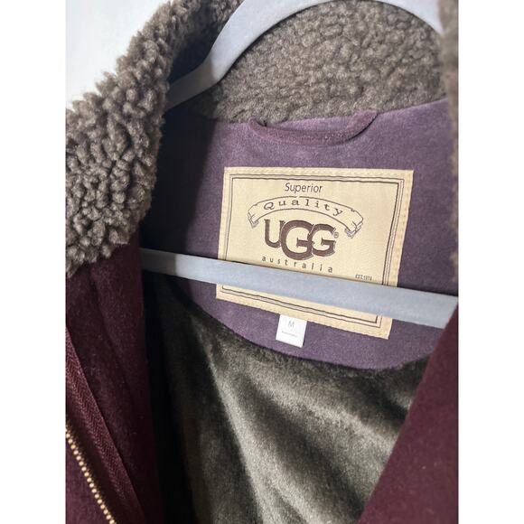 RARE BURGUNDY UGG COAT SIZE M - Picture 3 of 12